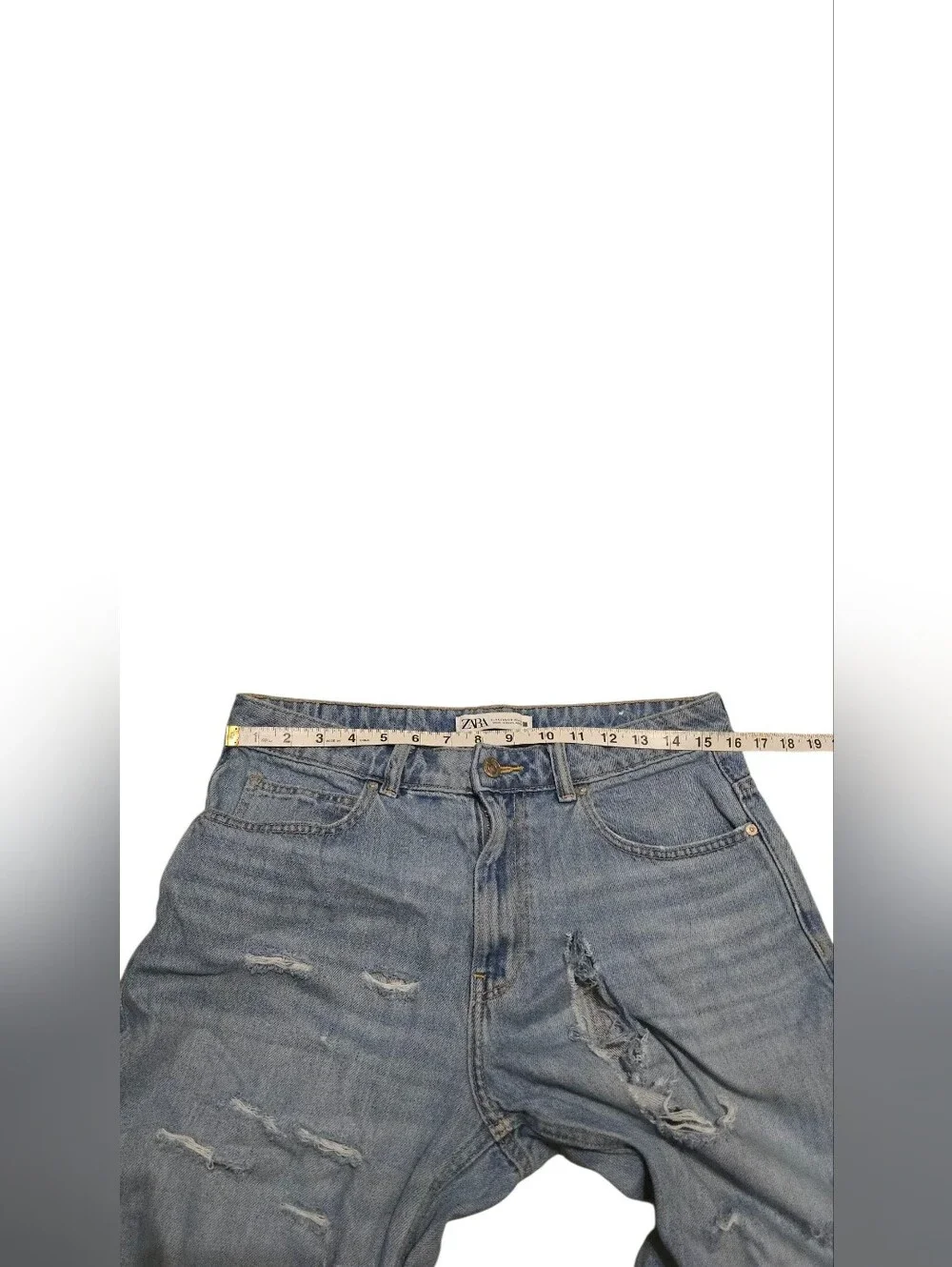 Zara Denim Distressed Ripped Jeans Blue 10